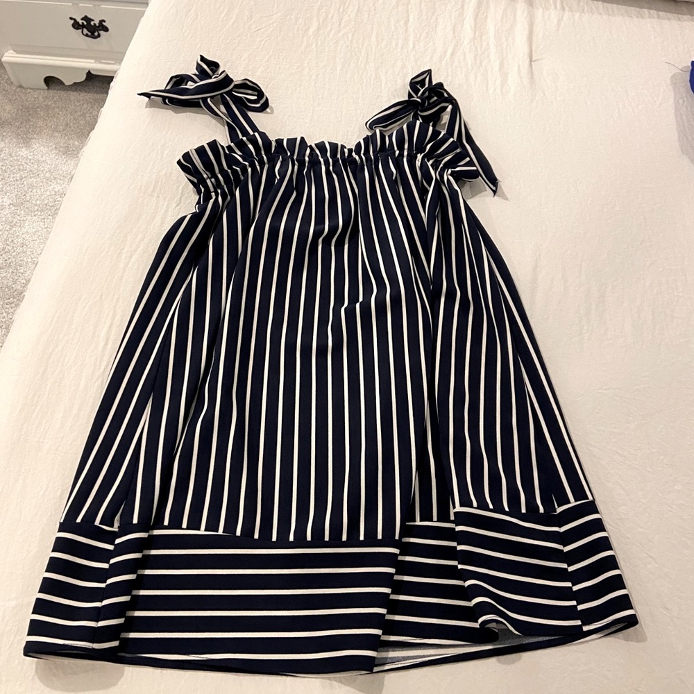 Navy blue and white striped dress (or long shirt)